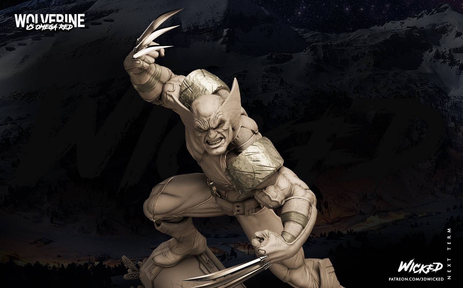 Wolverine Resin 3D Sculpture