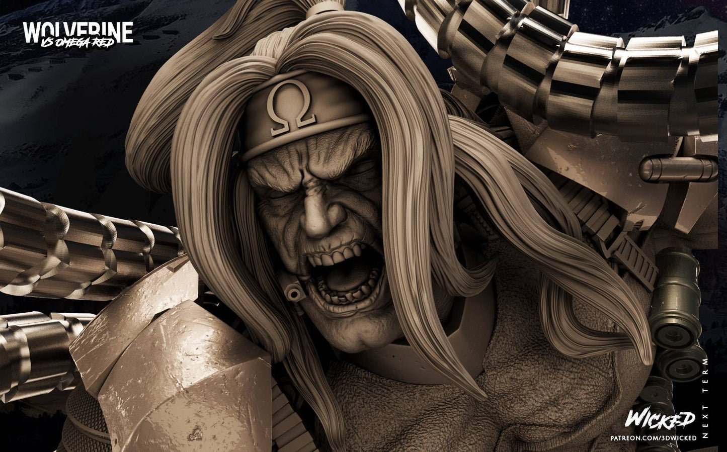 Omega Red Resin 3D Statue