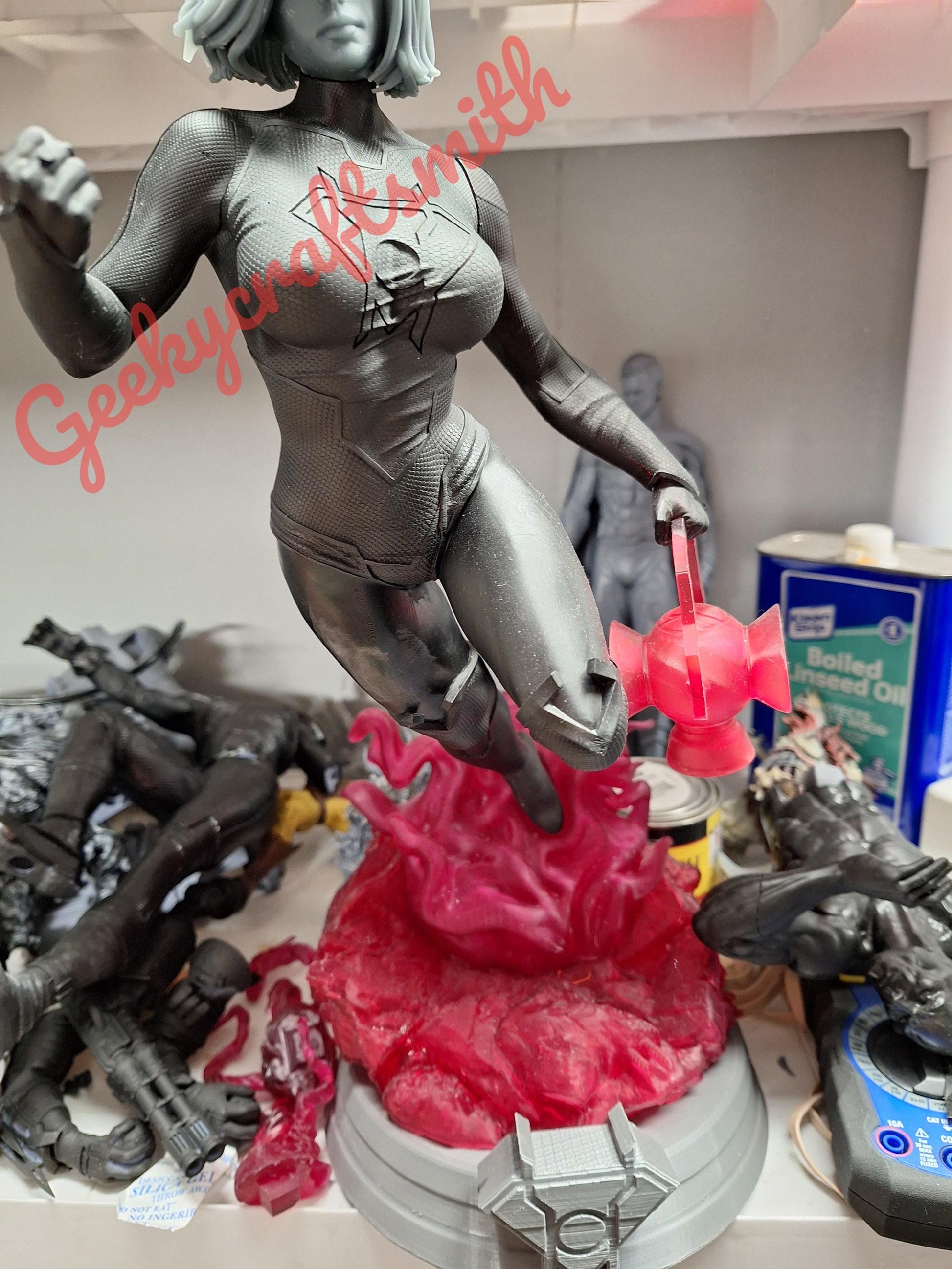 Red Lantern Kara Zor-El Fan Sculpture