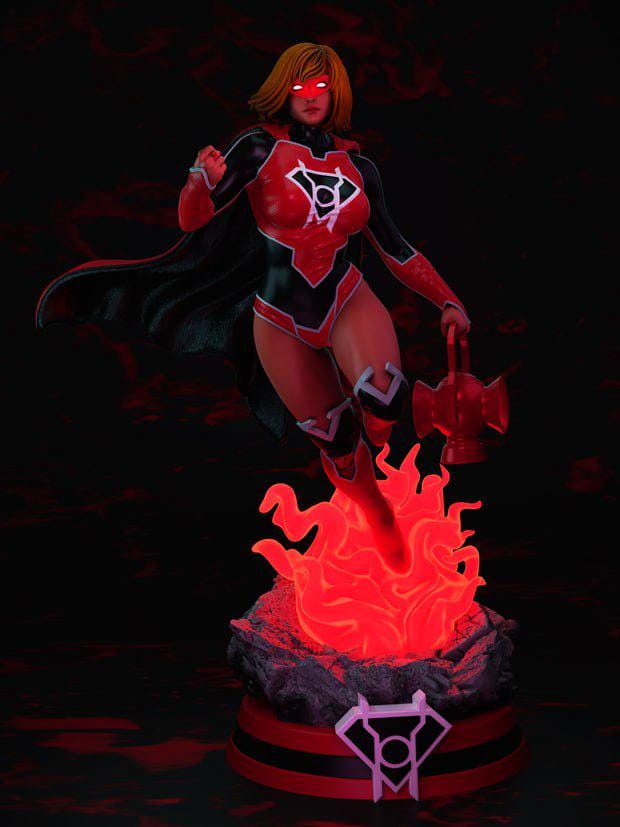 Red Lantern Kara Zor-El Fan Sculpture